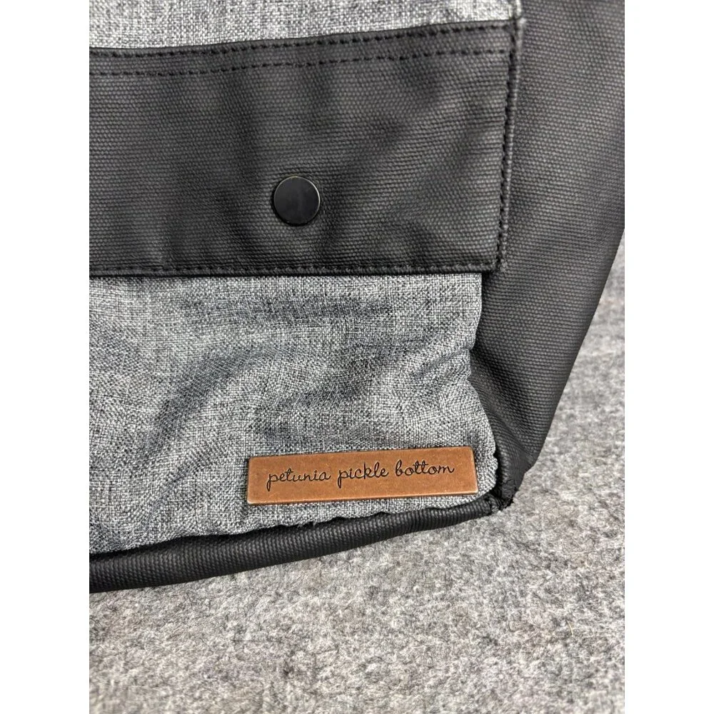 Petunia Pickle‎ Bottom Gray Diaper Bag Backpack Tote Medium Baby Boy Pockets